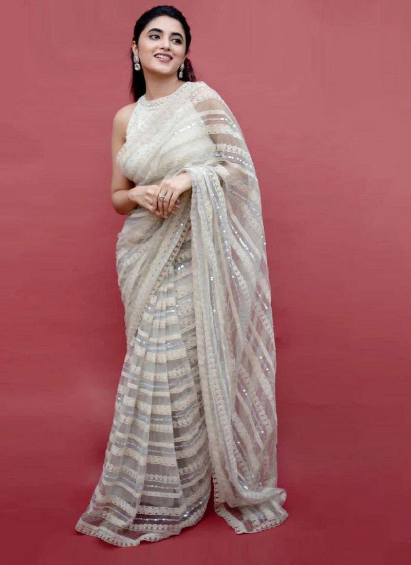 LG 1547 Sequence Embroidery Party Wear Sarees Catalog